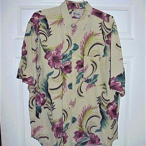 ROBERT STOCK, XL, MEN'S, TROPICAL PRINT, PRE-OWNED, LAUNDERED, GENTLY WORN SHIRT